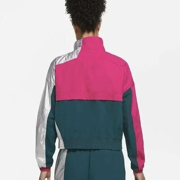NEW Size L Womens Nike Pink/Silver Jordan Winter Utility Jacket C6497-674 logo